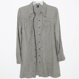 Zoe D. Dusty Green Midi Length Utility Jacket